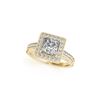 Image 2 : 1.05 ctw Certified VS/SI Princess Diamond Halo Ring 18K Yellow Gold