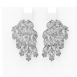 11.26 ctw Marquise Diamond Earrings 18K White Gold