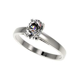 1 ctw Certified VS/SI Quality Oval Diamond Solitaire Ring 10K White Gold