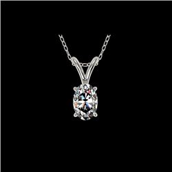 .50 ctw Certified VS/SI Quality Oval Diamond Necklace 10K White Gold