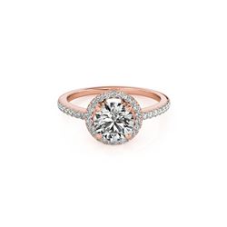 1.4 ctw Certified VS/SI Diamond Halo Ring 18K Rose Gold
