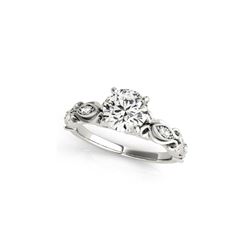 0.85 ctw Certified VS/SI Diamond Antique Ring 18K White Gold