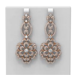 8 ctw Diamond Earrings 18K Rose Gold