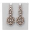Image 1 : 8 ctw Diamond Earrings 18K Rose Gold