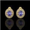 Image 1 : 9.06 ctw Tanzanite & Diamond Victorian Earrings 14K Yellow Gold