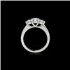 Image 2 : 3 ctw Certified Diamond 3 Stone Solitaire Ring 10K White Gold