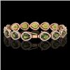 Image 2 : 19.7 ctw Tourmaline & Diamond Micro Pave Halo Bracelet 10K Rose Gold