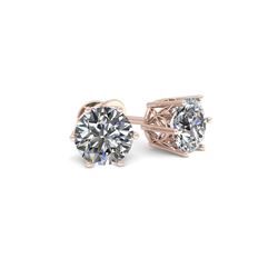 1.0 ctw Certified VS/SI Diamond Stud Earrings 18K Rose Gold