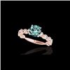 Image 1 : 1.5 ctw SI Certified Fancy Blue Diamond Solitaire Ring 10K Rose Gold