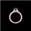 Image 2 : 1.5 ctw SI Certified Fancy Blue Diamond Solitaire Ring 10K Rose Gold