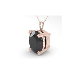 9.0 ctw Oval Black Diamond Designer Necklace 18K Rose Gold