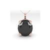Image 2 : 9.0 ctw Oval Black Diamond Designer Necklace 18K Rose Gold