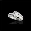 Image 1 : 2 ctw Certified Diamond Bypass Solitaire Ring 10K White Gold
