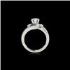 Image 2 : 2 ctw Certified Diamond Bypass Solitaire Ring 10K White Gold