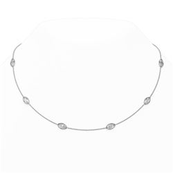 6 ctw Marquise Diamond Station Necklace 18K White Gold