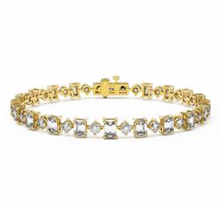10.5 ctw Emerald Cut Diamond Designer Bracelet 18K Yellow Gold