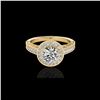Image 1 : 1.5 ctw Certified Diamond Solitaire Halo Ring 10K Yellow Gold