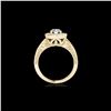 Image 2 : 1.5 ctw Certified Diamond Solitaire Halo Ring 10K Yellow Gold