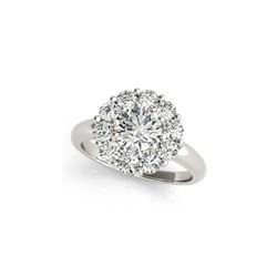 2.85 ctw Certified VS/SI Diamond Halo Ring 18K White Gold