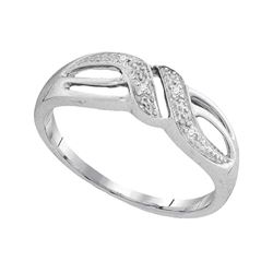 10kt White Gold Round Diamond Band Ring .02 Cttw