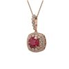 Image 1 : 6.58 ctw Certified Ruby & Diamond Victorian Necklace 14K Rose Gold