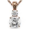 Image 1 : 0.9 ctw Cushion Cut Diamond Designer Necklace 18K Rose Gold