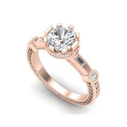 1.71 ctw VS/SI Diamond Solitaire Art Deco Ring 18K Rose Gold