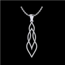 .80 ctw Micro Pave VS/SI Diamond Certified Necklace 14K White Gold