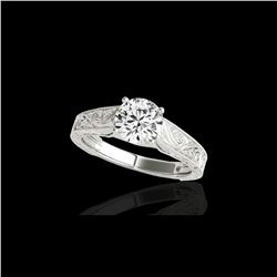 1 ctw Certified Diamond Solitaire Ring 10K White Gold