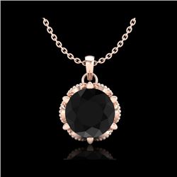 1.36 ctw Fancy Black Diamond Art Deco Stud Necklace 18K Rose Gold
