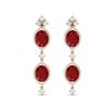 Image 1 : 15.81 ctw Designer Ruby & VS Diamond Earrings 18K Yellow Gold