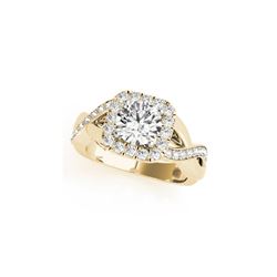 2 ctw Certified VS/SI Diamond Halo Ring 18K Yellow Gold