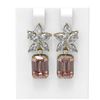 Image 1 : 13.13 ctw Morganite & Diamond Earrings 18K Yellow Gold