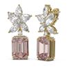 Image 2 : 13.13 ctw Morganite & Diamond Earrings 18K Yellow Gold
