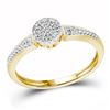 Image 1 : 10kt Yellow Gold Round Diamond Circle Cluster Ring 1/6 Cttw