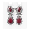 Image 1 : 14.63 ctw Ruby & Diamond Earrings 18K White Gold