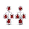Image 1 : 29.23 ctw Designer Ruby & VS Diamond Earrings 18K White Gold