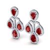 Image 2 : 29.23 ctw Designer Ruby & VS Diamond Earrings 18K White Gold