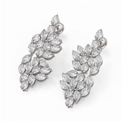 10 ctw Marquise Cut Diamond Designer Earrings 18K White Gold