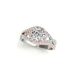 2 ctw Certified VS/SI Diamond Solitaire Halo Ring 18K White & Rose Gold