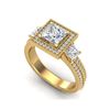 Image 1 : 2.5 ctw Princess VS/SI Diamond Micro Pave 3 Stone Ring 18K Yellow Gold