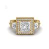 Image 2 : 2.5 ctw Princess VS/SI Diamond Micro Pave 3 Stone Ring 18K Yellow Gold