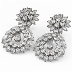 15.56 ctw Pear and Marquise Cut Diamond Earrings 18K White Gold