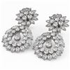 Image 1 : 15.56 ctw Pear and Marquise Cut Diamond Earrings 18K White Gold