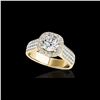 Image 1 : 1.8 ctw Certified Diamond Solitaire Halo Ring 10K Yellow Gold