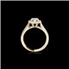 Image 2 : 1.8 ctw Certified Diamond Solitaire Halo Ring 10K Yellow Gold