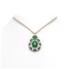 Image 1 : 13.08 ctw Emerald & Diamond Necklace 18K Rose Gold