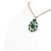 Image 2 : 13.08 ctw Emerald & Diamond Necklace 18K Rose Gold