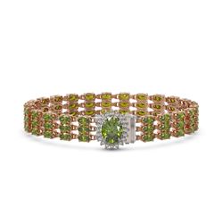 26.4 ctw Tourmaline & Diamond Bracelet 14K Rose Gold