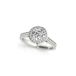0.75 ctw Certified VS/SI Diamond Halo Ring 18K White Gold
